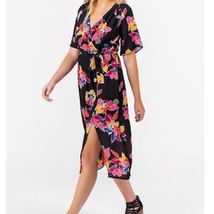 Francesca’s floral maxi wrap dress